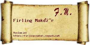 Firling Makár névjegykártya
